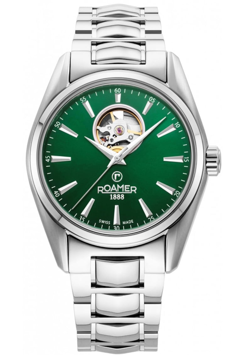 Ceas barbatesc 984985 41 75 20 - clasic - cu inima deschisa - verde
