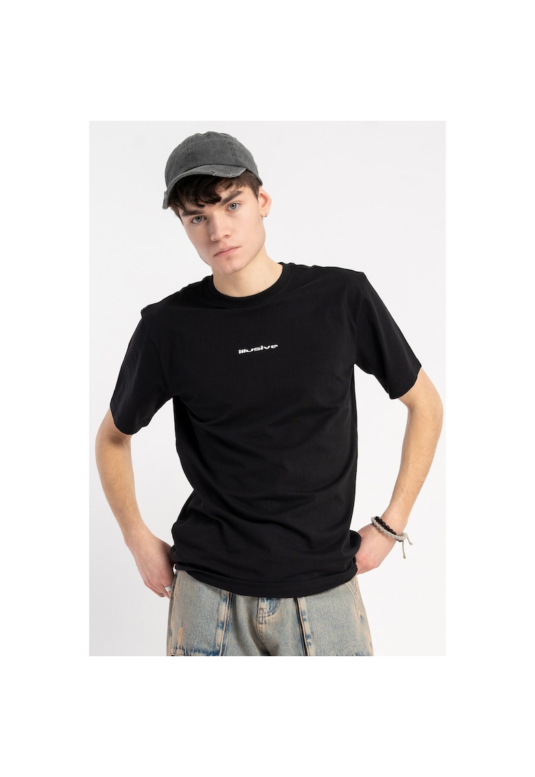 Tricou din bumbac cu imprimeu text -