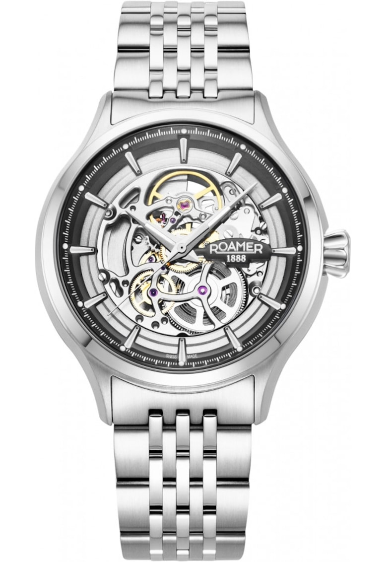 Ceas de barbati 101984 41 85 10 - clasic - din otel - cu mecanism skeleton