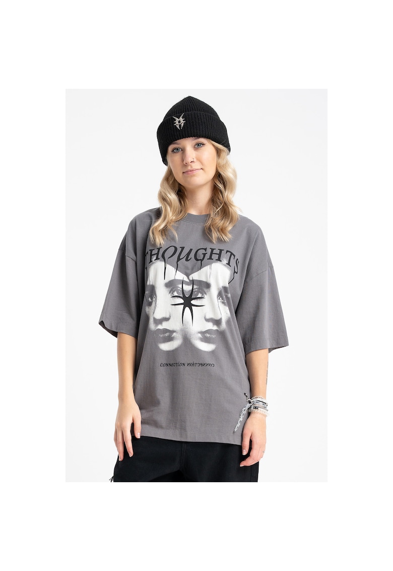 Tricou lejer cu imprimeu grafic -