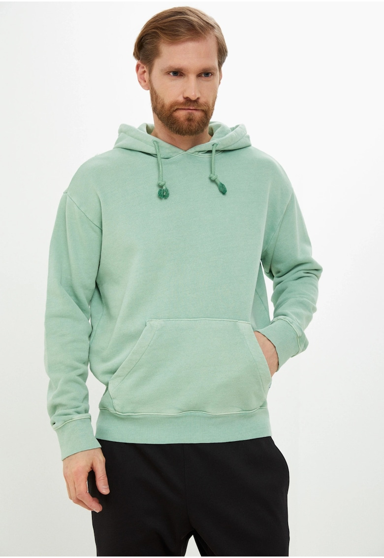 Hanorac barbati - CL ND HOODIE H54452 - verde - bumbac cu elastan - buzunar cangur