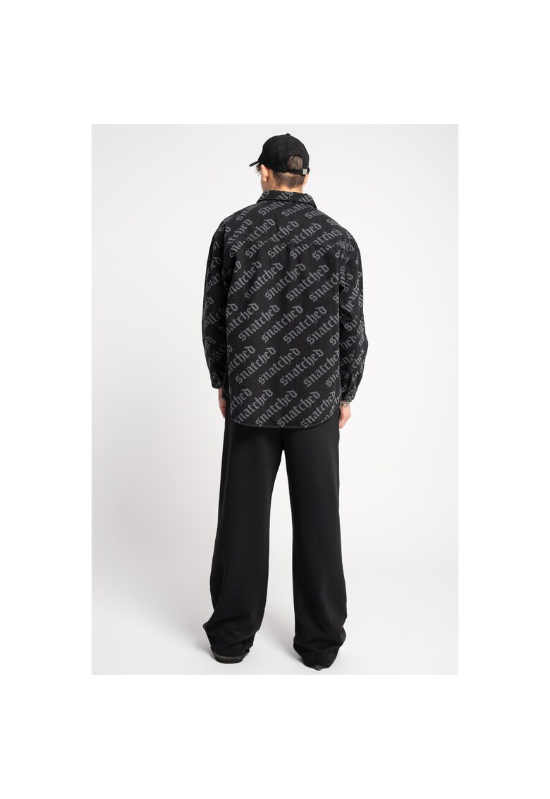 Geaca de blugi cu imprimeu text -