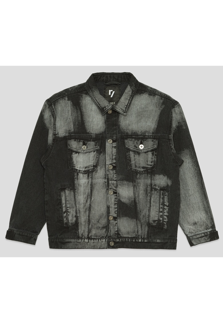 Geaca de blugi cu aspect decolorat -