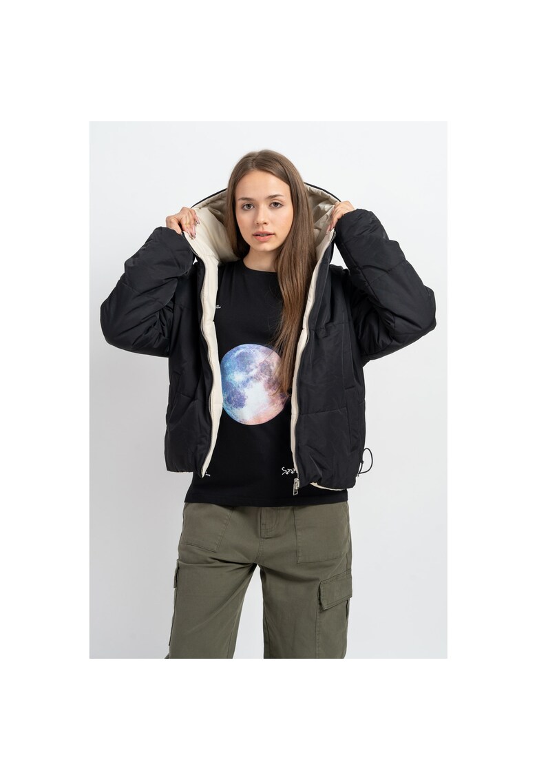 Geaca matlasata reversibila cu gluga -