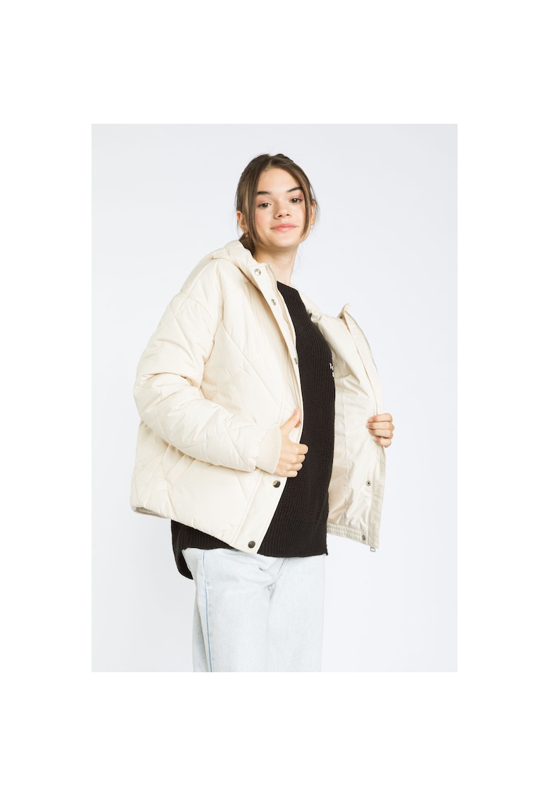 Geaca puffer scurta cu gluga -