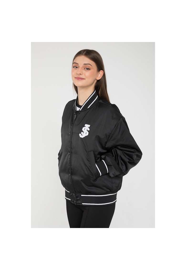 Jacheta bomber cu aspect satinat -