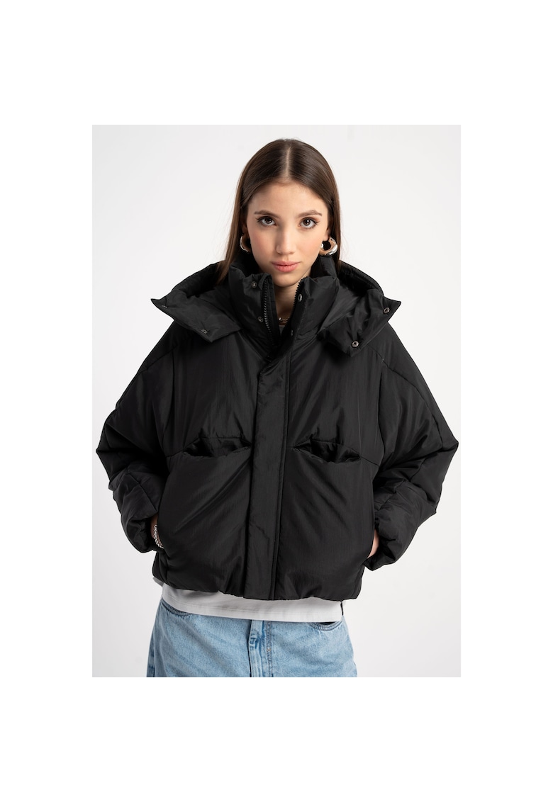 Geaca bomber cu gluga -