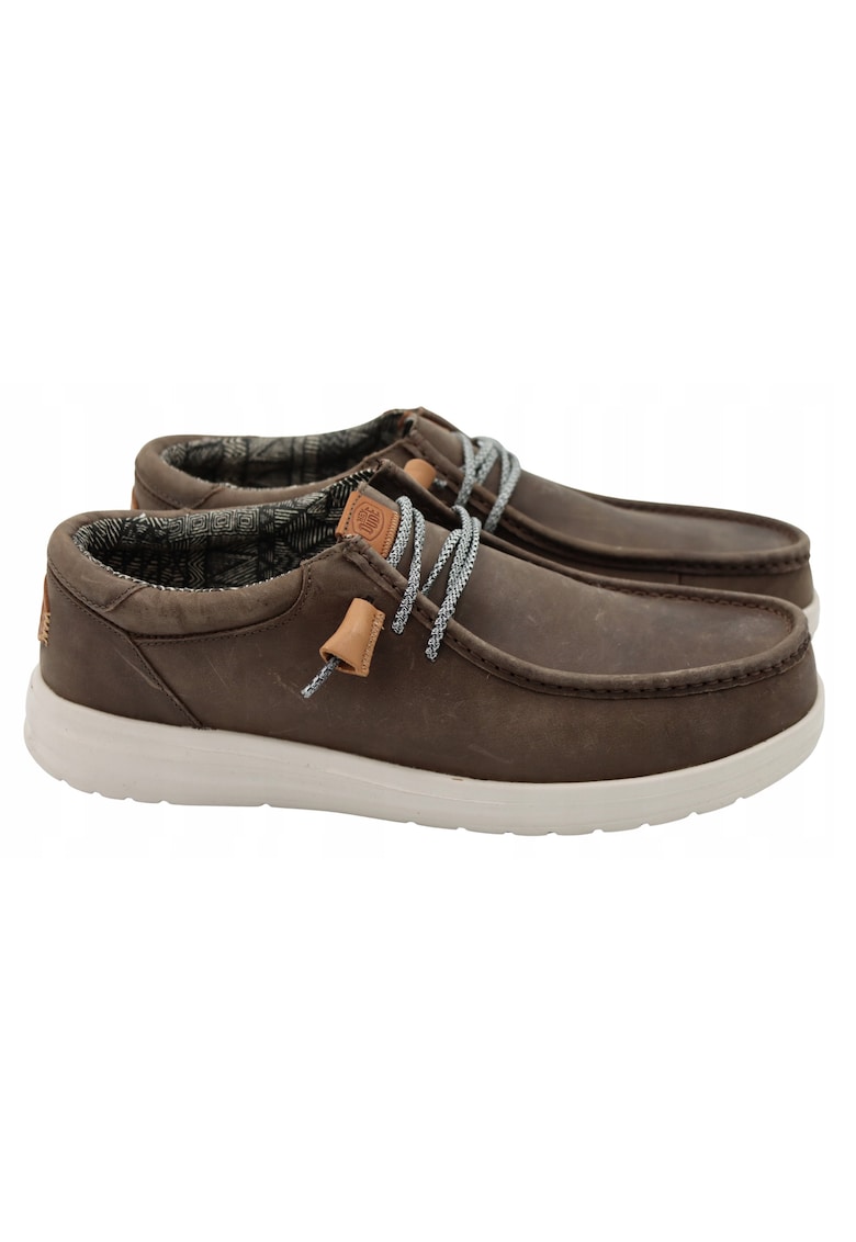 Pantofi Sport Barbati - Heydude - Wally Grip Craft Leather 40175-030 - Maro - Piele Naturala Durabila/Stilata - Sistem Easy-On - Talpa Grip Antiderapanta/Stabilitate - Tehnologia Flex & Fold Miscare Naturala - Maro