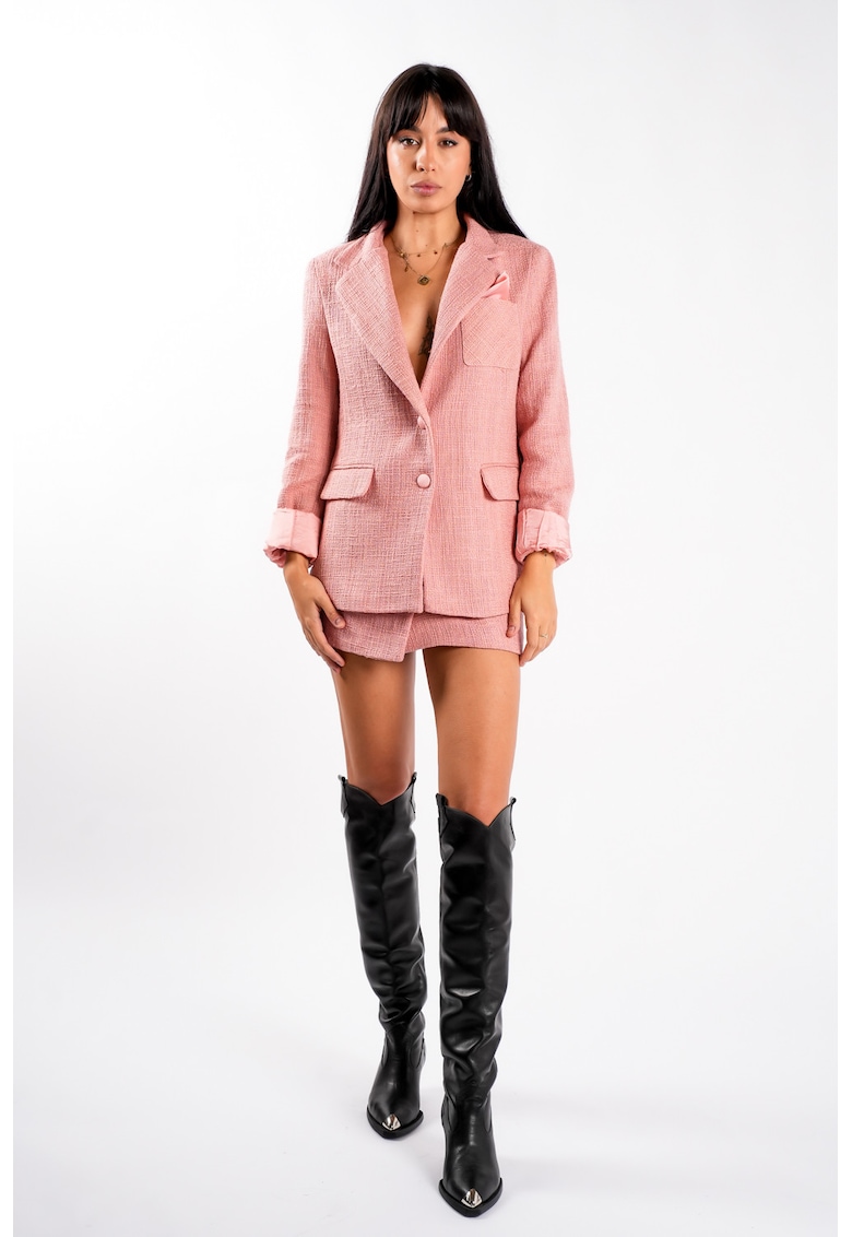Sacou texturat soft pink - Roz