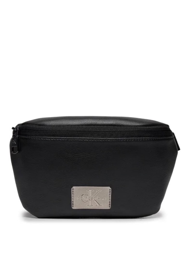 Borseta Unisex - Negru - Logo Metalic - Piele Ecologica 2363 - Negru