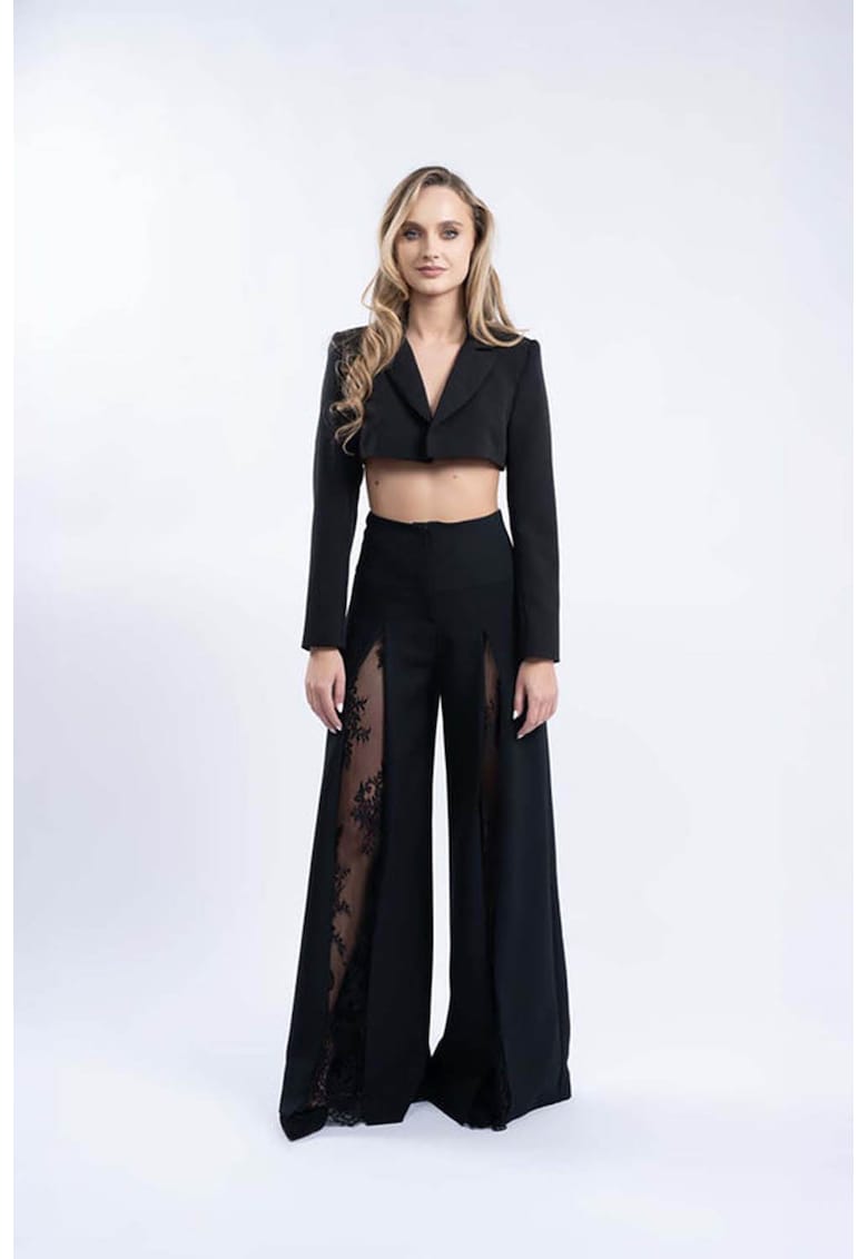 Sacou crop cu revere