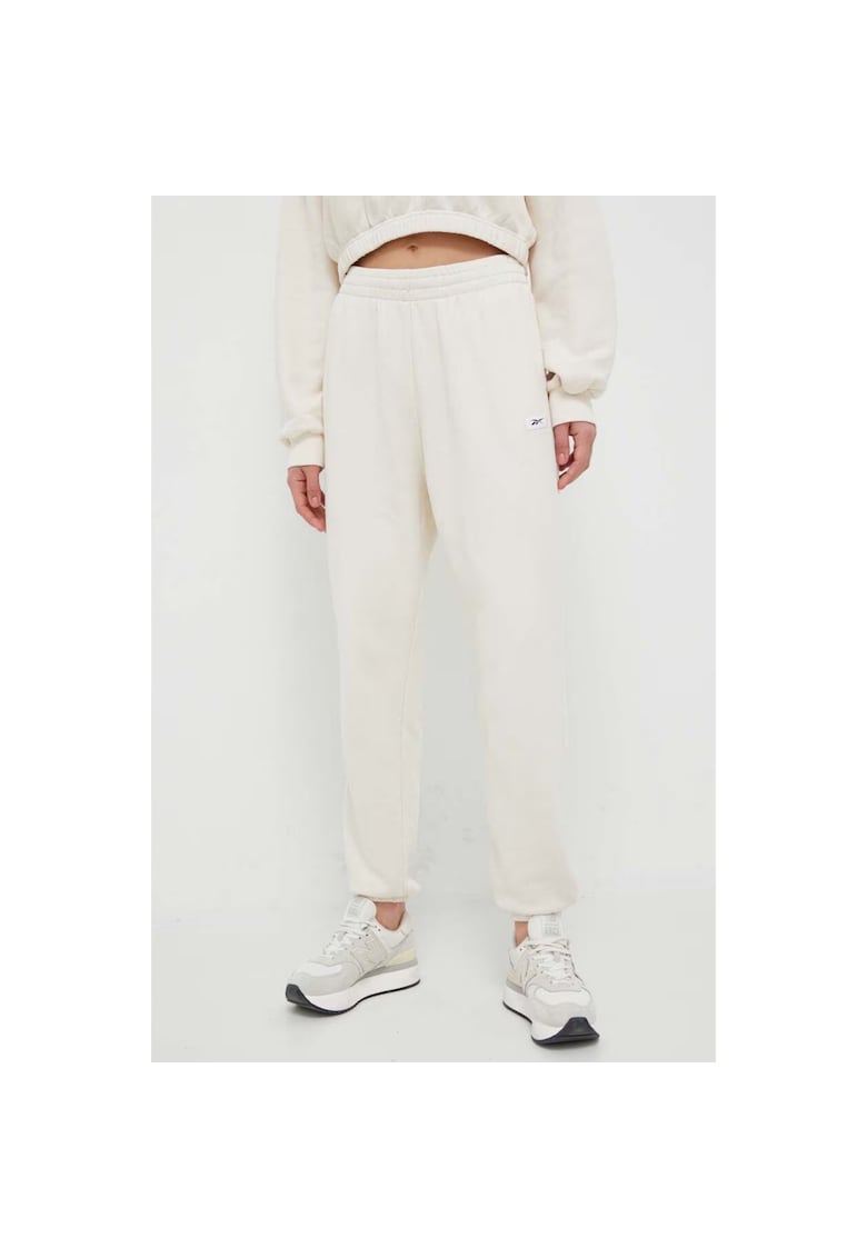 Pantaloni sport dama CL RBK ND PANT HS0373 - crem - bumbac - talie elastica - buzunare laterale