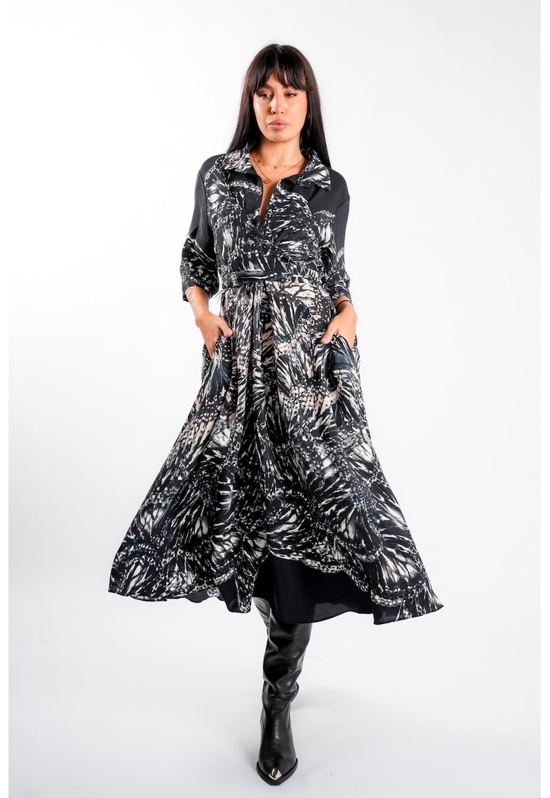 Rochie camasa cu print aripi de fluture