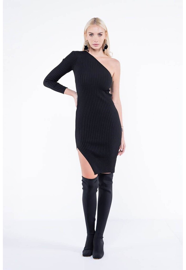Rochie mulata asimetrica din tricot -
