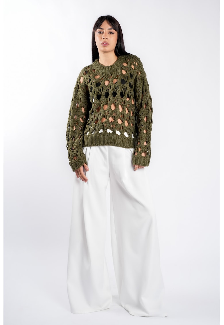 Pulover crosetat Green - Verde