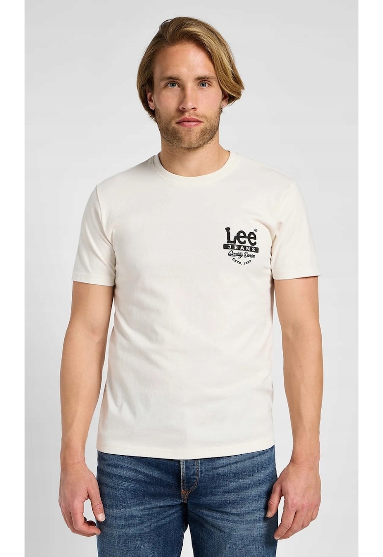 Tricou barbati - WORKING WEST - supradimensionat - alb - bumbac