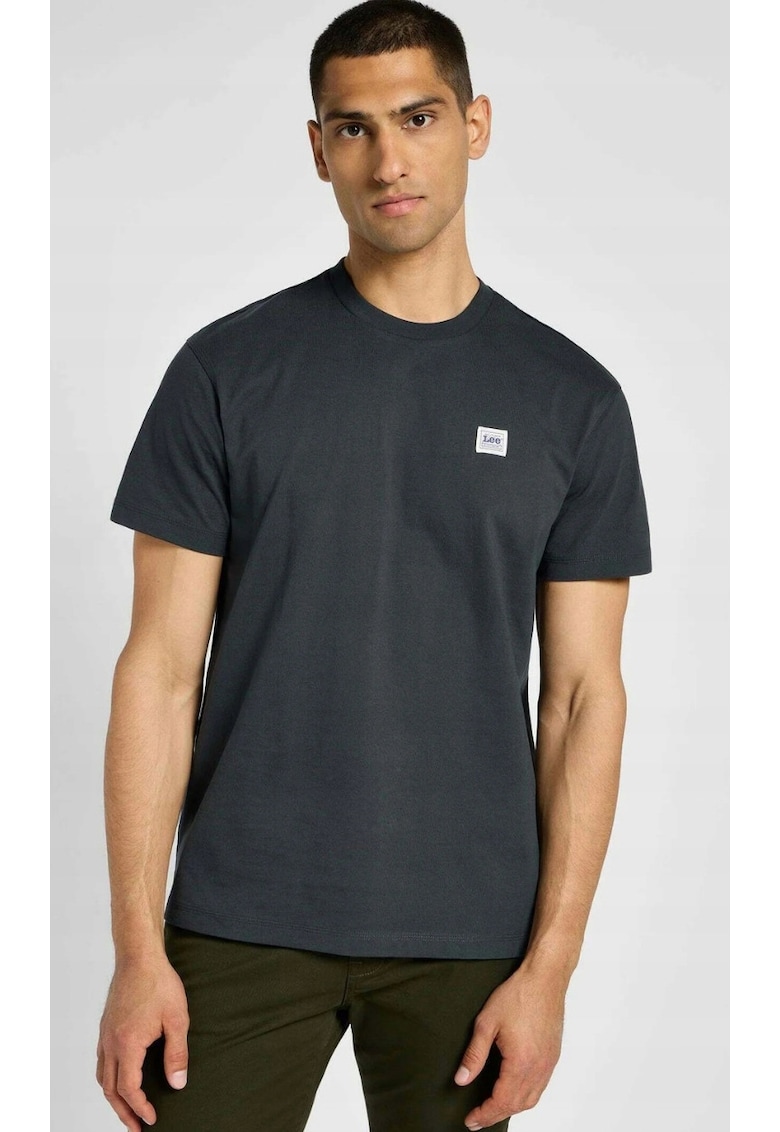 Tricou barbati supradimensionat - maneca scurta - negru - bumbac -