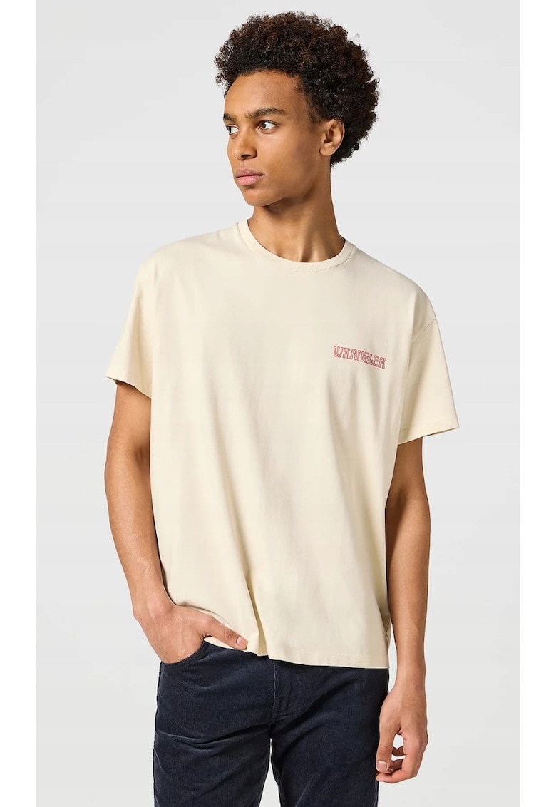 Tricou barbati - GRAPHIC TEE - bumbac - alb - maneca scurta