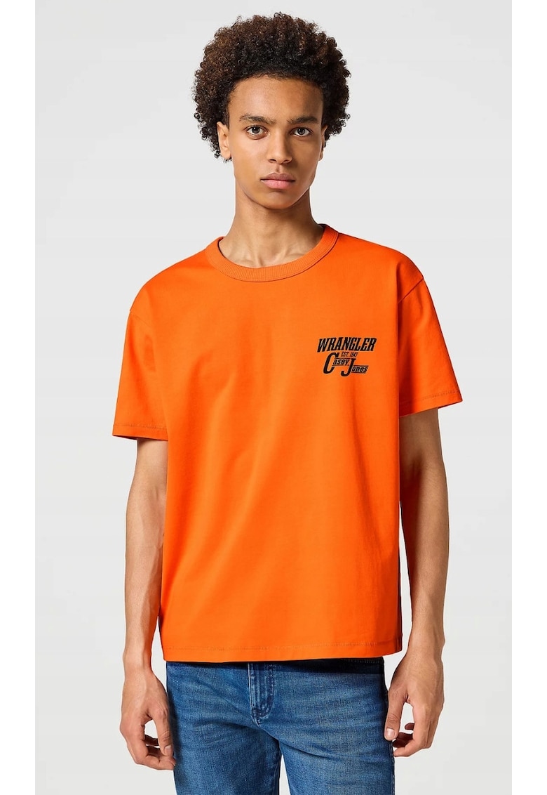 Tricou barbati - Casey Jones Graphic Tee - portocaliu - bumbac - maneca scurta - croiala supradimensionata