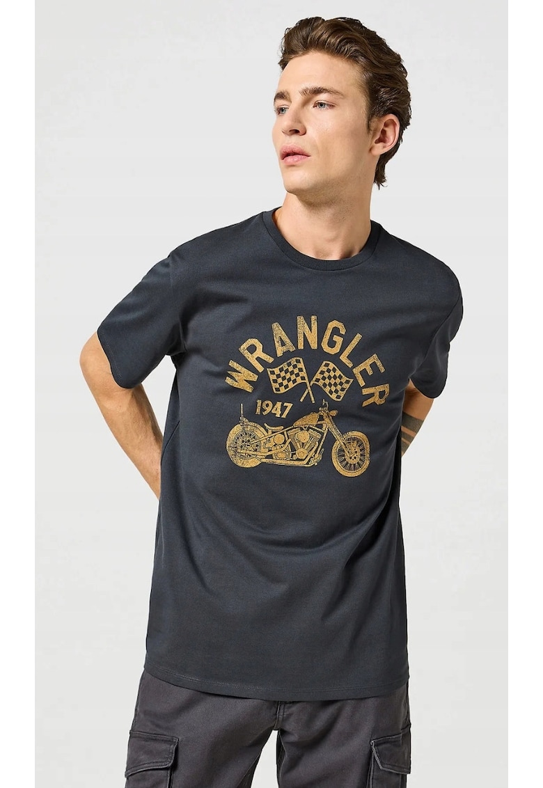 Tricou barbati - Americana Tee - decolorat - negru - bumbac