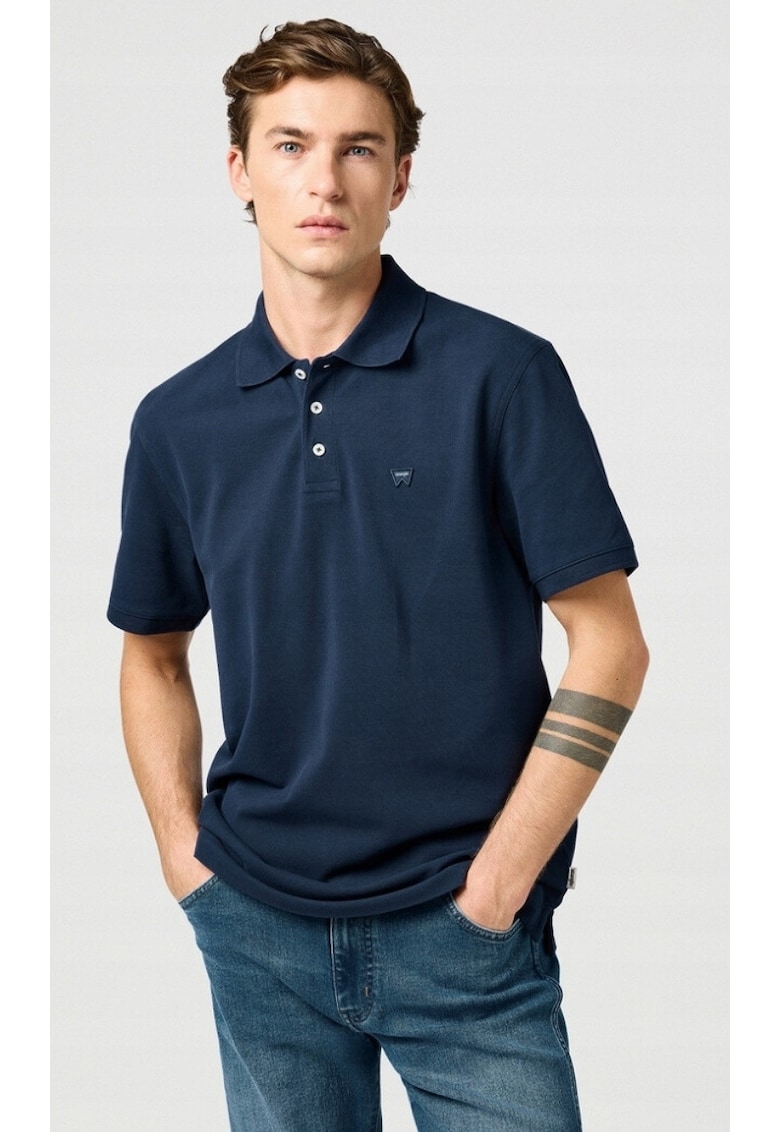 Tricou polo barbati albastru - bumbac - maneca scurta - regular fit