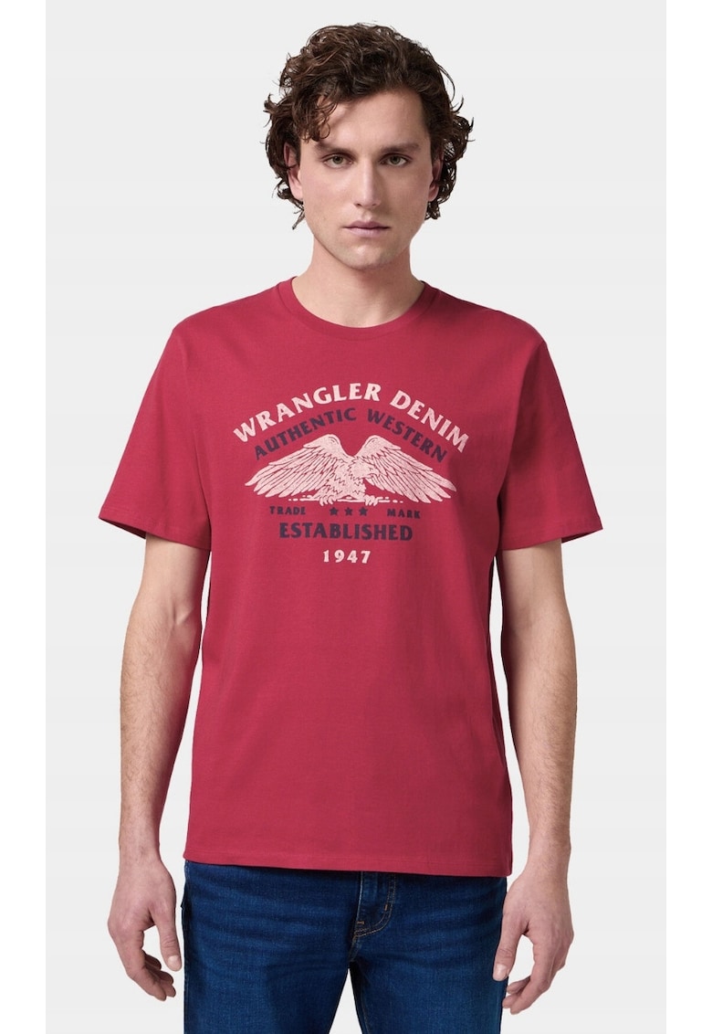 Tricou barbati - Americana Tee - bumbac - rosu - maneca scurta