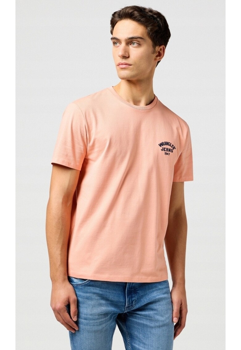 Tricou barbati - SMALL LOGO TEE - roz - bumbac - maneca scurta