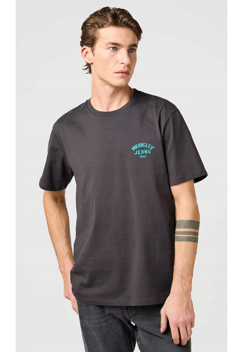 Tricou barbati - Small Logo - bumbac - negru - maneca scurta -