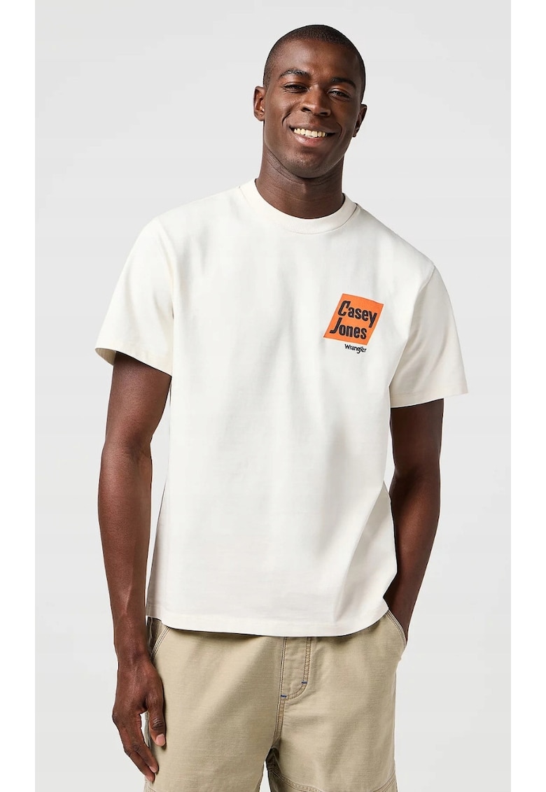 Tricou barbati - CASEY JONES GRAPHIC TEE - supradimensionat - alb - bumbac
