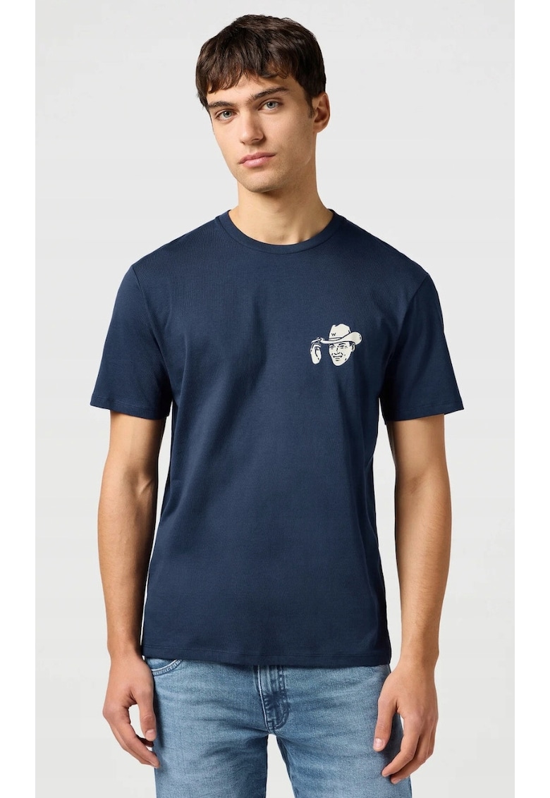 Tricou barbati - SMALL GRAPHIC TEE - bleumarin - bumbac - maneca scurta - croiala regular fit