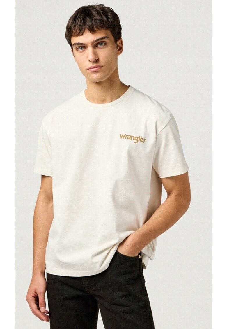 Tricou de barbati - CASEY JONES GRAPHIC TEE - supradimensionat - alb - bumbac