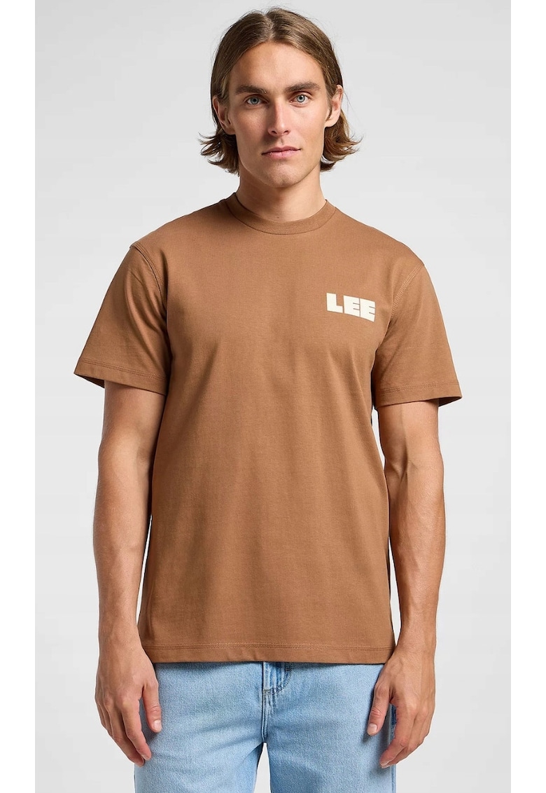 Tricou barbati - WORKWEAR GRAPHIC TEE - supradimensionat - scurt - bumbac - maro