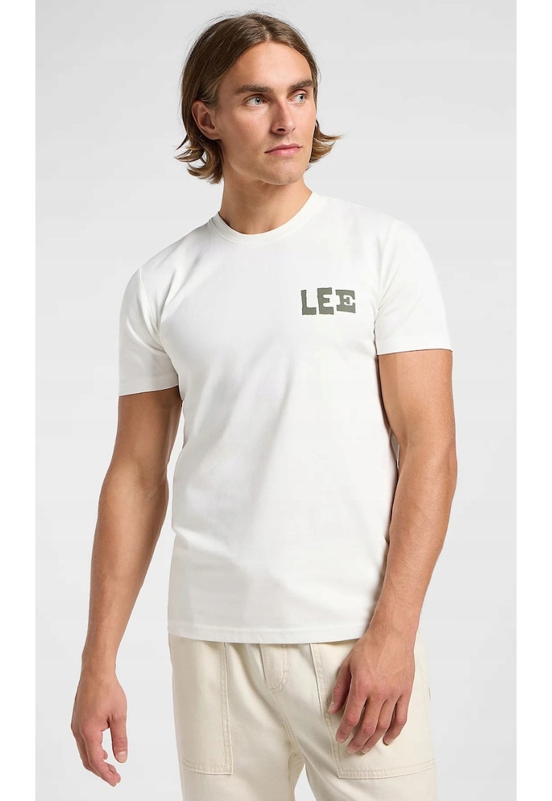 Tricou barbati - REGULAR GRAPHIC TEE - imprimeu - alb - bumbac