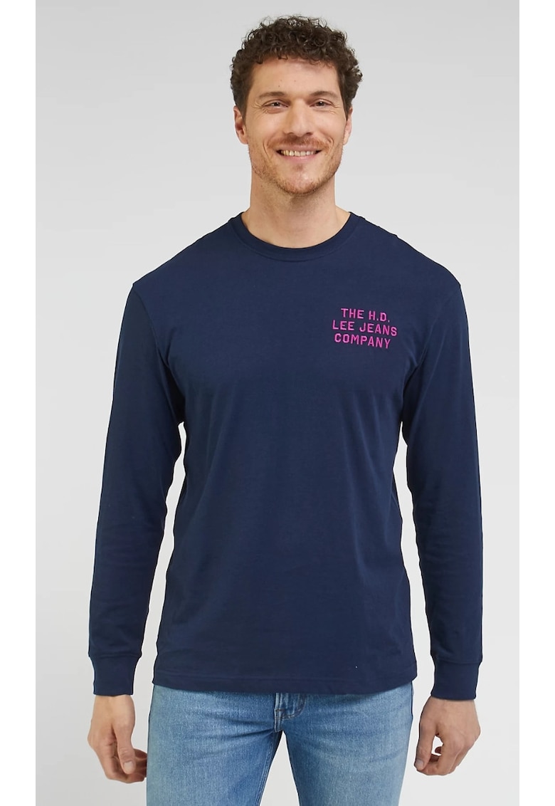 Tricou barbati supradimensionat - bumbac - albastru - Albastru