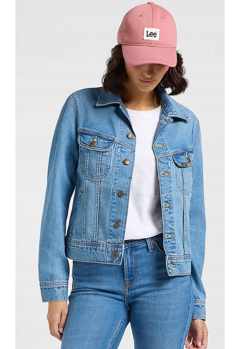 Geaca de blugi Rider Jacket - regular fit - albastru - 100% bumbac - 2 buzunare cu clapa -