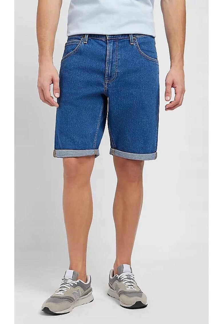 Pantaloni barbati - blugi scurti - medie - albastru - bumbac -