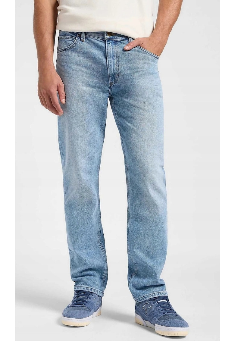 Blugi barbati Relaxed fit Albastru din Bumbac -