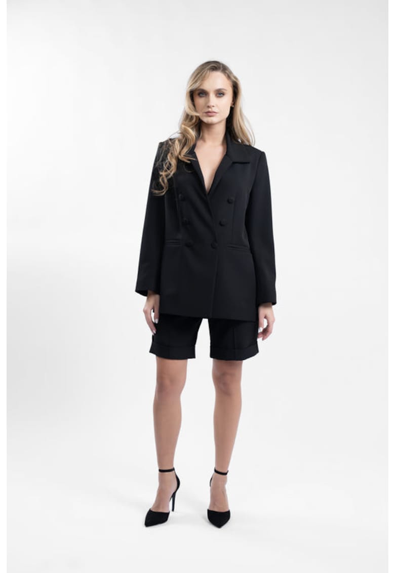 Compleu sacou retro și pantalon scurt - Negru