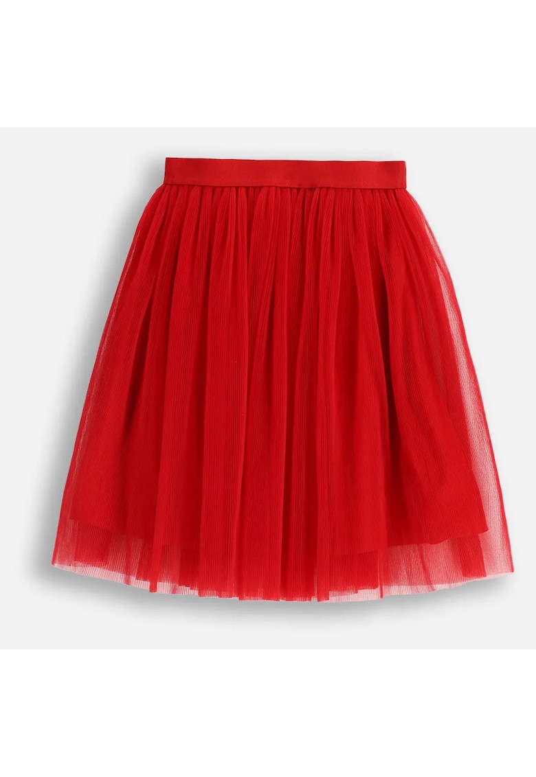 Fusta Midi din Tulle - rosie - cu elastic in talie - captuseala din bumbac