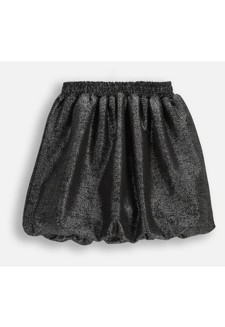 Fusta eleganta - neagra - material elastic - cu efect metalizat - pentru fete -