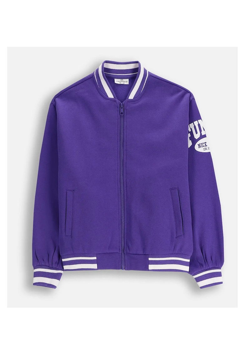 Geaca Bomber mov - blana calduroasa - material moale - pentru fete - set disponibil