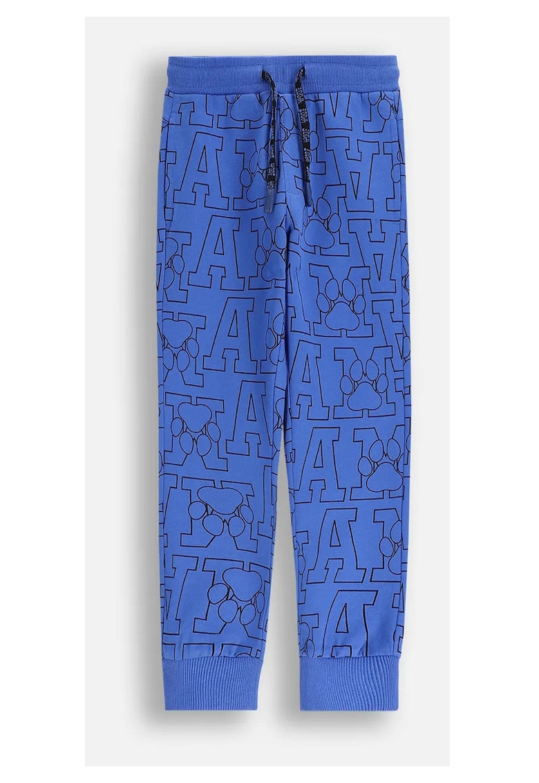 Pantaloni sport cu imprimeu si talie ajustabila -