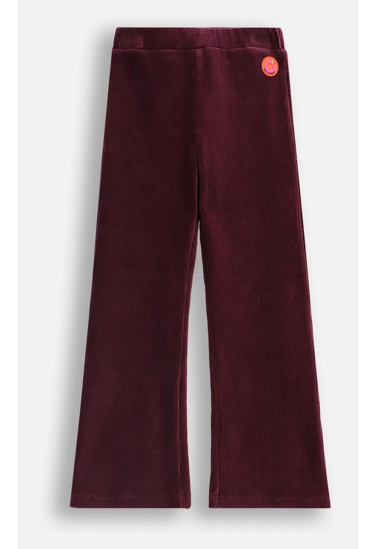 Pantaloni copii - leggins din catifea reiata - crac evazat - visiniu - bumbac -