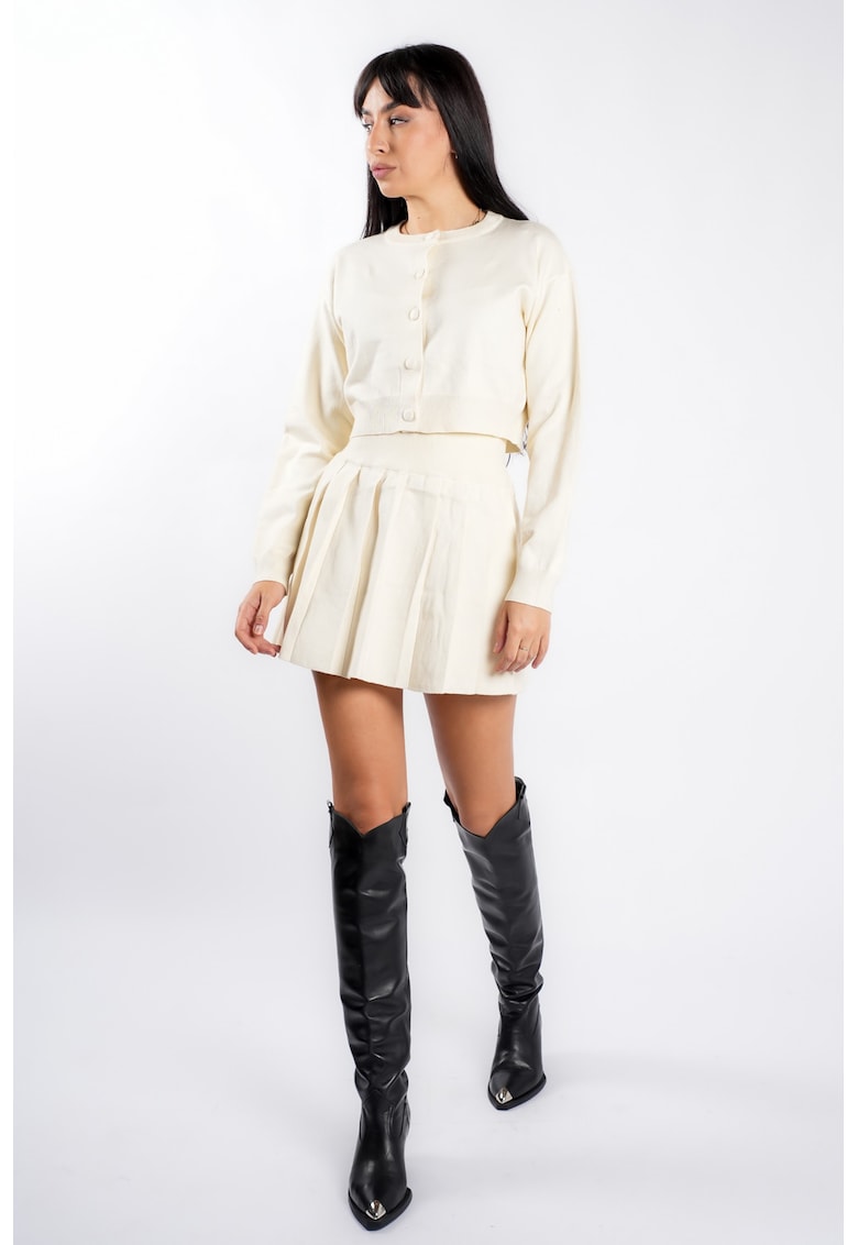 Compleu Ivory cu fusta plisata -