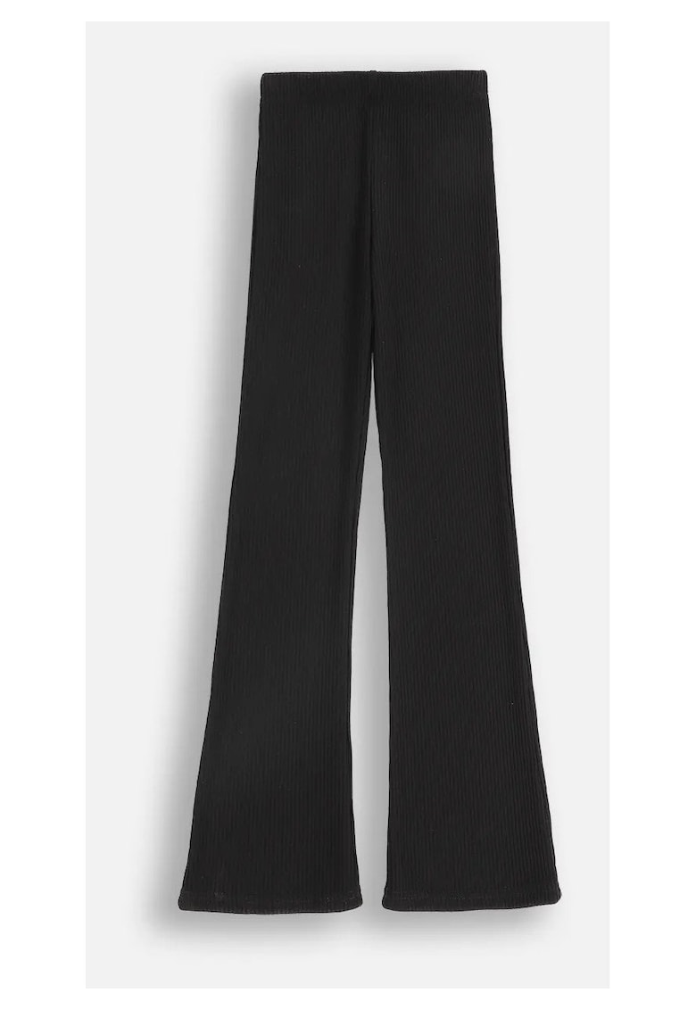 Colanti cu dungi - crac lung - negru - material moale - pentru fete