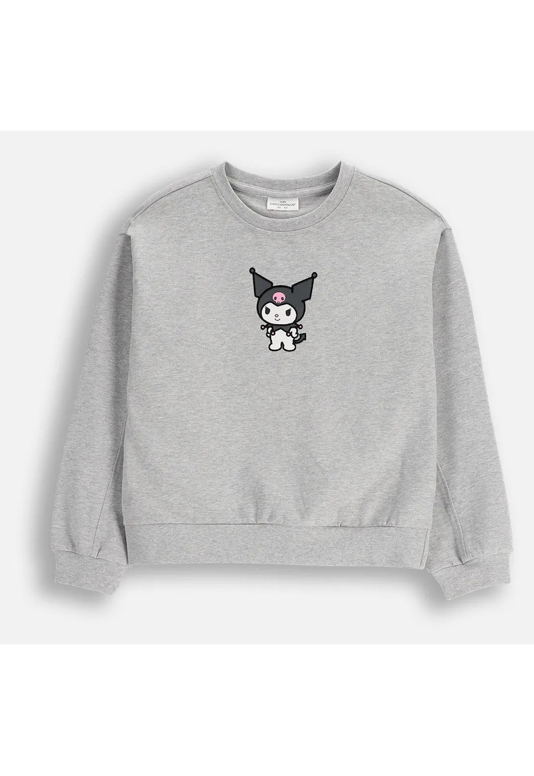 Hanorac gri - cu imprimeu Hello Kitty - pentru fete - material moale
