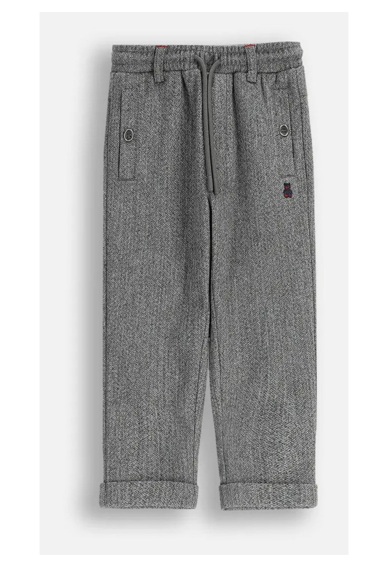 Pantaloni copii - tricotaj structural - gri - poliester