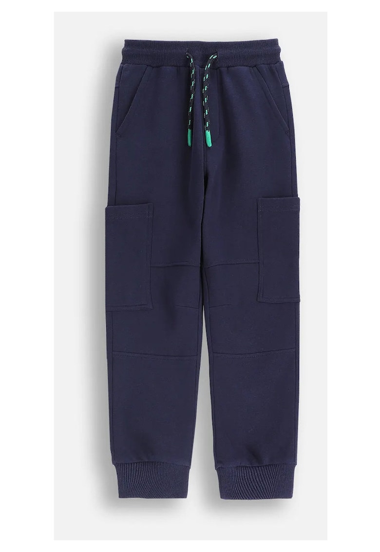 Pantaloni copii - bleumarin - bumbac - slim fit - cu buzunare