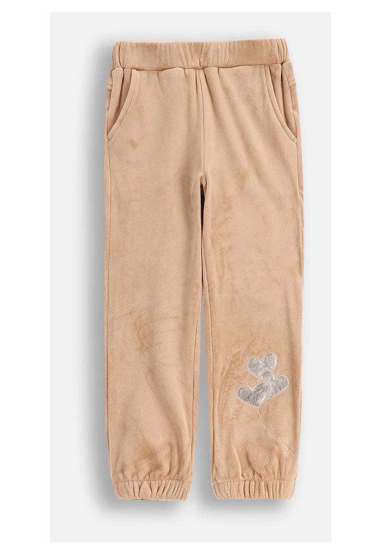Pantaloni copii - velur - talie elastica - bej - poliester