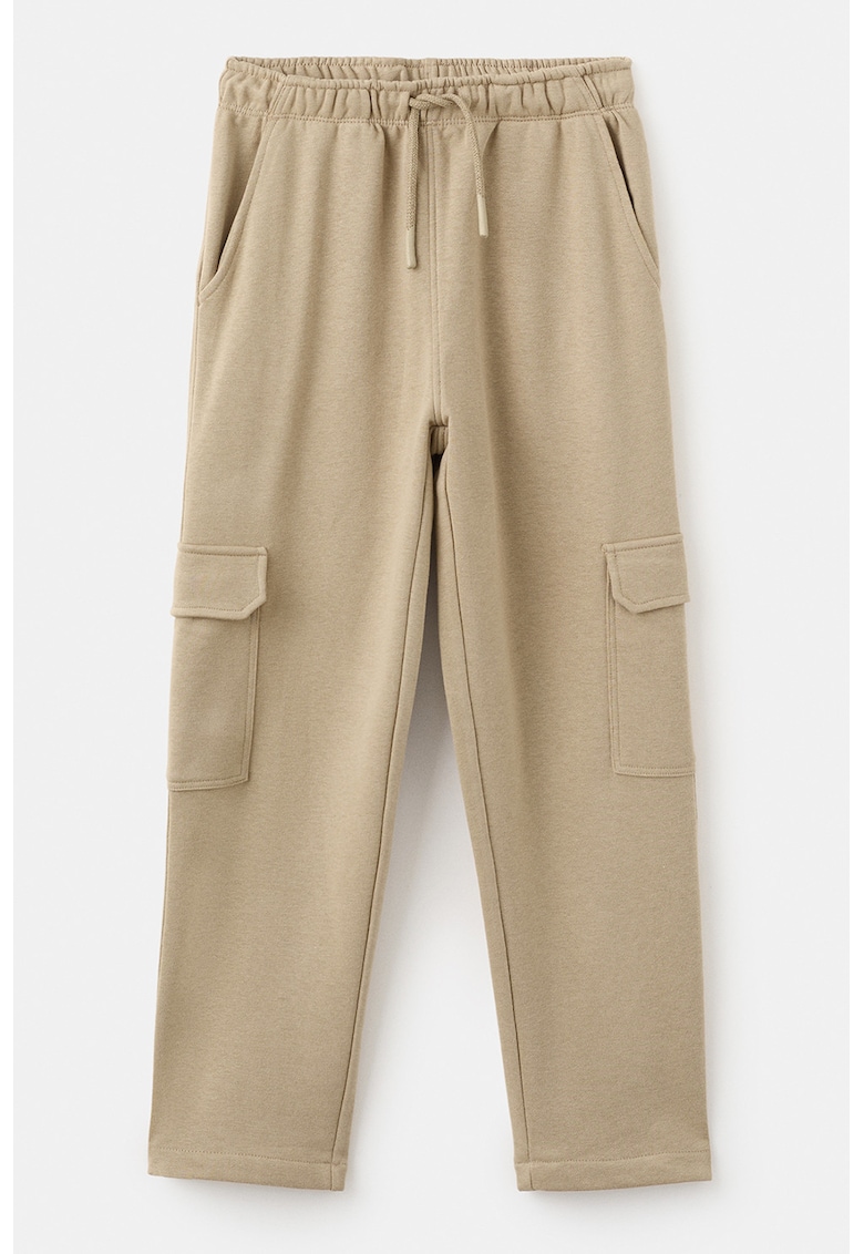 Pantaloni de trening cargo uni - Bej deschis